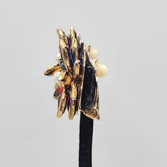 Vintage Gold Bezel set Gold crystal Demi Parure earrings necklace Set - Picture 11 of 15